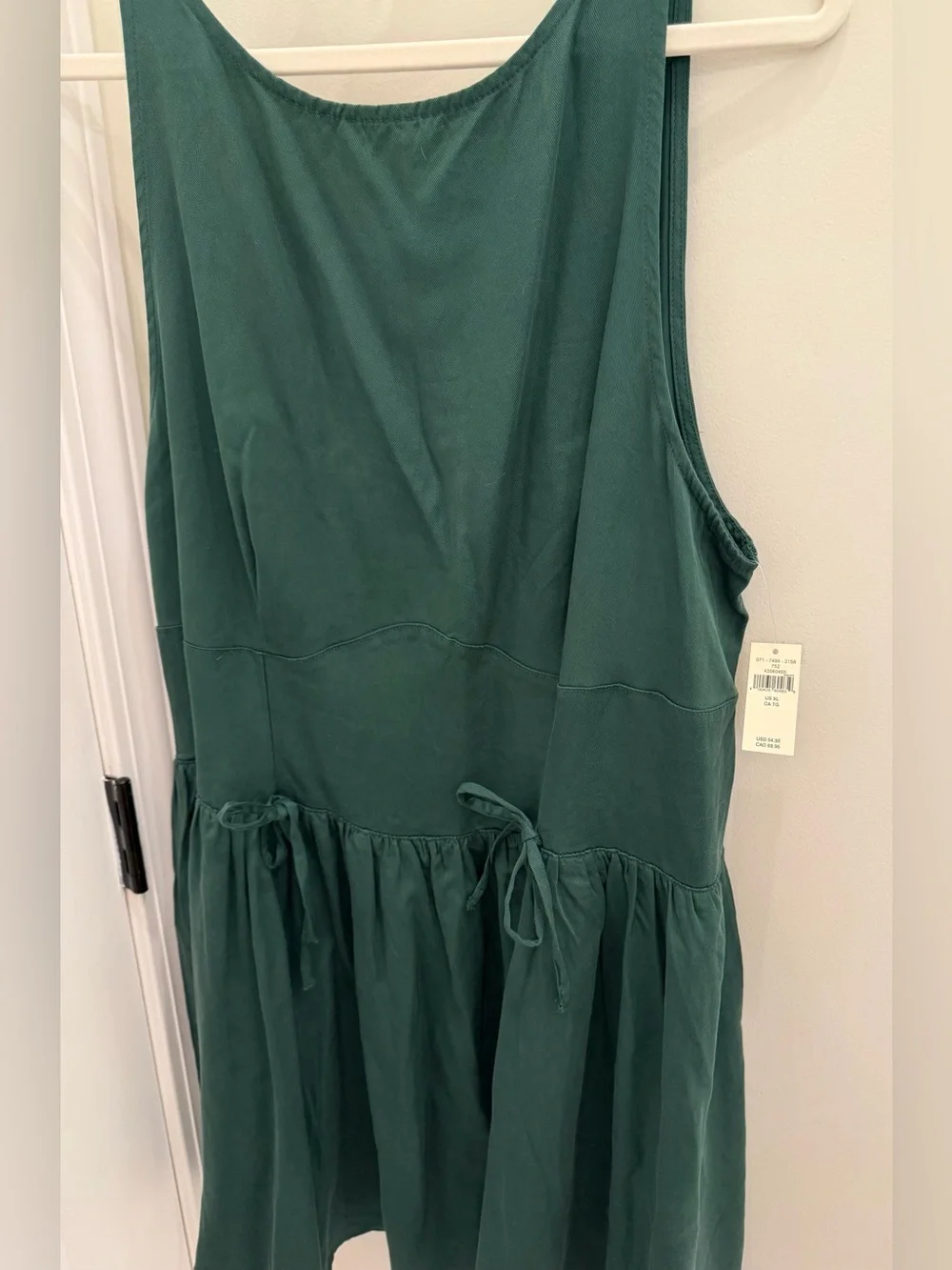 Aerie Drop Waist Green Bow Dress XL NWT